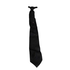 Vintage 1970s Striped Harp Trumpets Black grey clip on Tie necktie